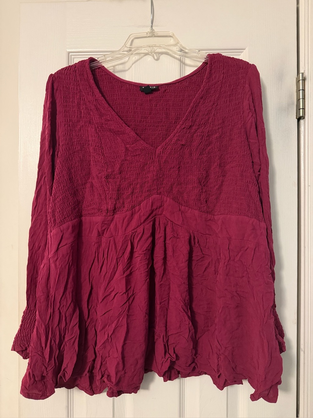 torrid Magenta V-Neck Long Sleeve Tunic